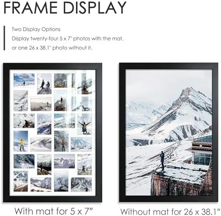 DUENPY 26x38.1 24 Opening Collage Frame For 24 5x7 Photos Black - Image 4