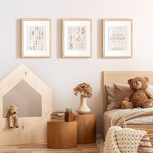upsimples 12x16 Picture Frame, Gallery Wall Frames Set of 5, Natural - Image 2