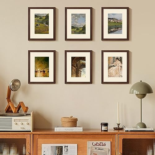 upsimples 8x10 Picture Frame, Gallery Wall Frames Set of 5, Brown - Image 2