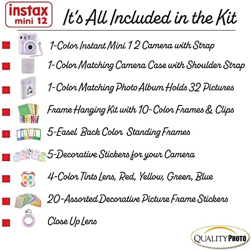 Fujifilm Instax Mini 12 Instant Camera with Case, Decoration Stickers, Frames, Photo Album and More Accessory kit (Lilac Purple)… - Image 3