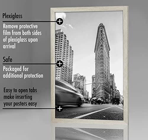 Americanflat 24x36 Poster Frame - Gray Engineered Wood with Polished Plexiglass - Wide Picture Frame for Vertical or Horizontal Wall Display - Epic Collection - Gray - Image 4