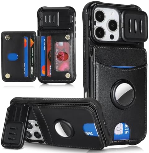 Cavor for iPhone 16 Pro Max Wallet Case with Card Holder, Black by Cavor