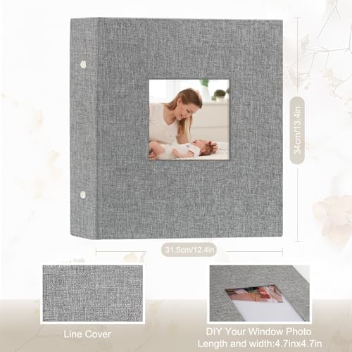 Artmag Photo Album 4x6 600 Large Capacity Linen Album Book Holds 600 Horizontal and Vertical Photos for Family Wedding Anniversary (600 Pockets, Grey) - Image 2