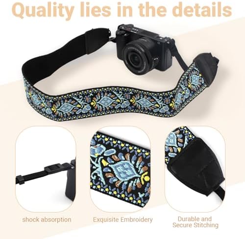 Camera Strap Neck Shoulder Strap with Quick Release Buckles for DSLR SLR - Image 2