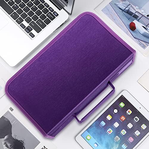 Siveit CD/DVD Storage Holder - 128 Capacity CD/DVD Case Wallet, Portable Organizer for Home & Travel (Black, Purple) - Image 5