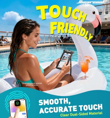 Hiearcool Waterproof Phone Pouch, Waterproof Phone Case, Black&Yellow 2Pack - Image 4