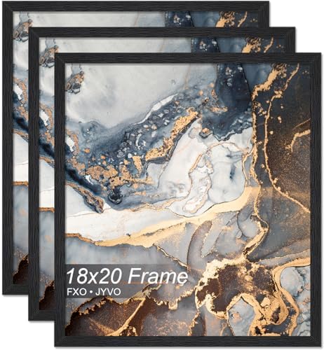 Fxojyvo 18x20 Picture Frame Black Engineered Wood Wall Hanging by Fxojyvo