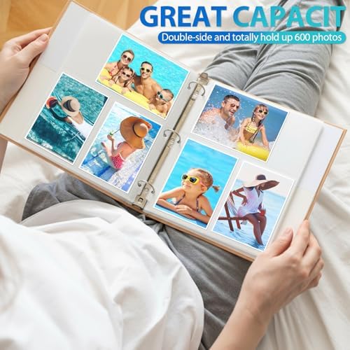 Feifeiya 150 Pack 4 x 6 Photo Sleeves for 3 Ring Binder(for 600 Pictures) archival Photo Page Protectors Holds Clear Plastic Refill Pages Plastic Album Refill Pages - Image 6