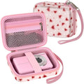 Digital Camera Case for KODAK PIXPRO FZ55/FZ45, for CAMKORY, for Canon PowerShot ELPH 180/190/360,for Sony DSCW800/W830, Hard EVA Compact Camera Bag with Mesh Pocket,Wrist Strap,Case Only(Light Pink) by Ankhohstoragehardcase