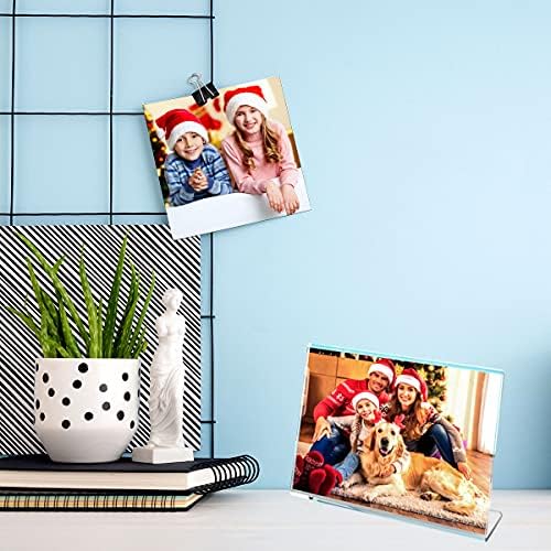 NIUBEE 5x7 Acrylic Sign Holder Horizontal L-Shape Menu Stand 6 Pack - Image 7