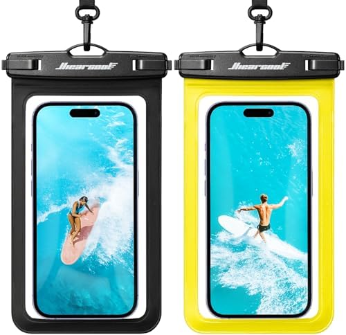 Hiearcool Waterproof Phone Pouch, Waterproof Phone Case, Black&Yellow 2Pack by Hiearcool