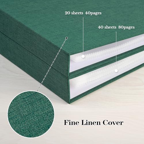 Mublalbum 10x10 Inch 3 Ring DIY Scrapbook Photo Album 40 Pages, Dark Green - Image 6
