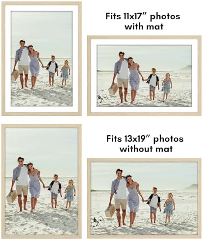 Americanflat 13x19 Poster Frame 2-Pack - Matted to 11x17 - Natural Oak - Image 4