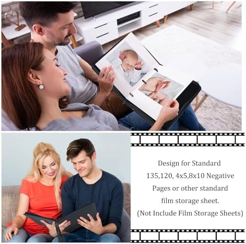 Feifeiya 1 Pack Acid Free Film Protector Storage Box 3 Ring Film Negative Sleeves Binder Preservers Portfolio Folder for Artwork Leather Storage Zipper Binder Box for 120 and 135 35 mm Negative - Image 6