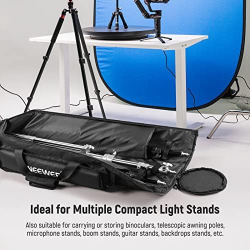 NEEWER 47"/1.2m Tripod Carrying Case, Heavy Duty Waterproof Nylon Bag with Handles & Shoulder Straps, Compact Case with Full Length Zippered Closure, External Pocket for Light Stand/Boom Stand/Tripod - Image 3