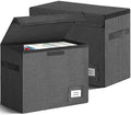 Leffis 2 Pack Collapsible Comic Book Storage Box Black 15.5" X 7.5" X 11.3" by Leffis