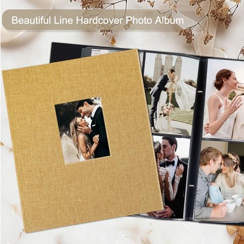 Artmag Fabric Photo Album 4x6 400 Large Capacity for Family Wedding Anniversary Linen Album Holds 400 Vertical Photos (400 Pockets, Khaki) - Image 4