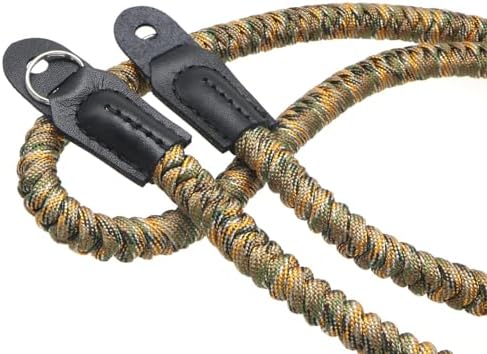 Paracord Woven Camera Neck Shoulder Strap Belt Hand Compatible with Canon Nikon Sony Olympus Pentax Fujifilm Panasonic SLR DSLR Digital Mirrorless Cameras 36inch Camouflage - Image 3