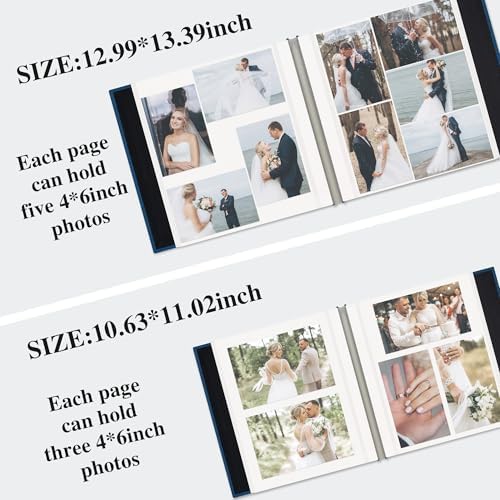 Self Adhesive Photo Album Linen Cover 60 Pages Navy Blue - Image 2