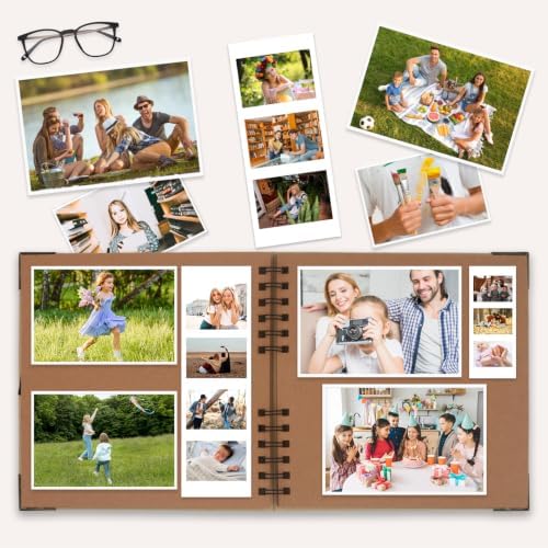 Large Scrapbook Album, 10"x12" Scrap Book, 60 Pages Blank Scrapbook, Thick 250gsm Kraft Paper, Art Supplies for DIY Crafts, Guest Books, Traveling, Birthday & Holiday Gifts. - Image 6