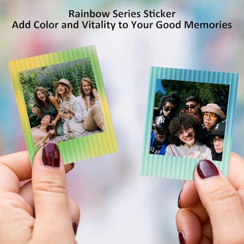12PCS - Photo Border Stickers Compatible for Instax Square SQ Film, Pictures Decorative Stickers for Instax Square SQ1/SQ6/SQ10/SQ20/SQ40 Instant Camera Film - Rainbow Series - Image 4