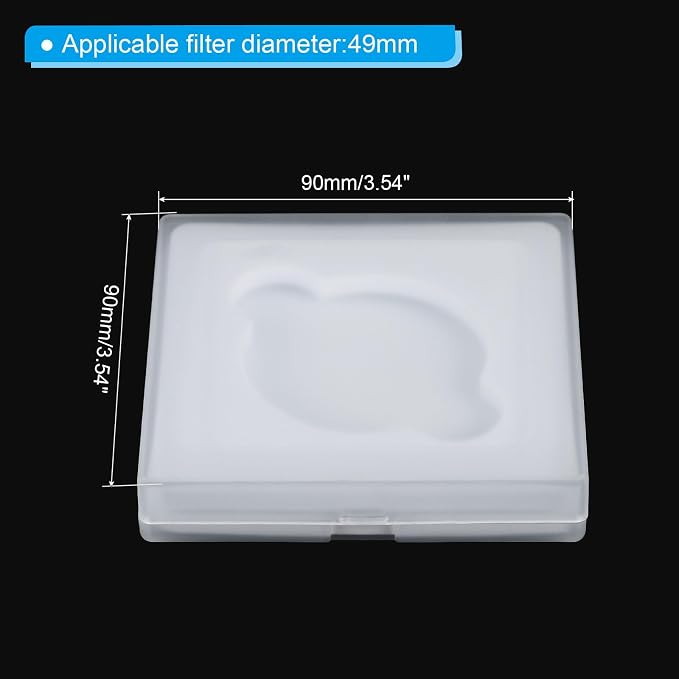 PATIKIL 49mm Lens Filter Case, 2pcs Camera Filter Case Portable Lens Filter Box Water Resistant Dustproof Plastic for Photography Filter Storage - Image 2