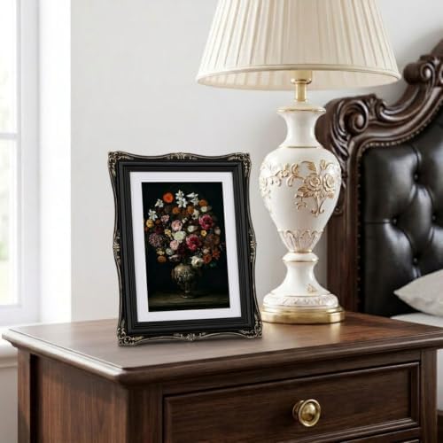 Black Vintage Picture Frame 5x7, Antique Ornate Photo Frame Décor - Image 2