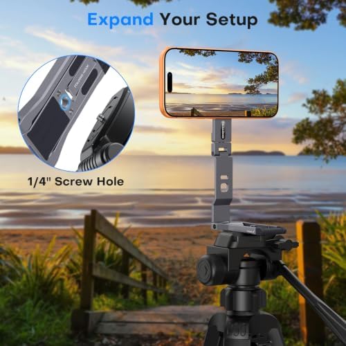 OMOTON TP03 [Ultra-Slim] 360° Rotating for MagSafe Tripod with Hook, Gray - Image 4