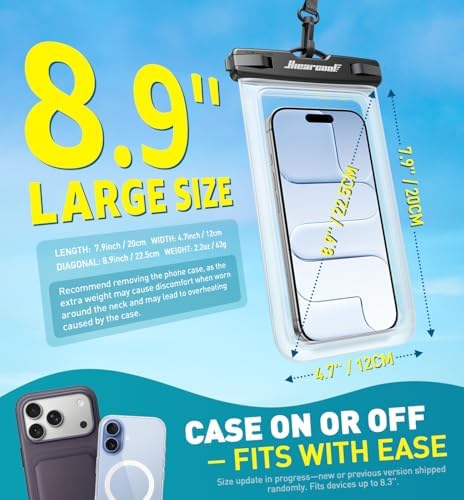 Hiearcool Waterproof Phone Pouch, Waterproof Phone Case, Clear&Mint 2-Pack - Image 3