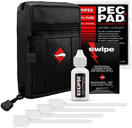 Photographic Solutions Digital Survival Kit - Type-2 (17mm) Sensor Swabs, PEC-PAD Photo Wipes, E-Wipe Packet, Eclipse Optic Cleaning Fluid - Camera Cleaning Kit with Travel Bag by PhotographicSolutions