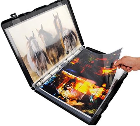 UniKeep 11x17 Large Format Presentation Binder Case with 10 Clear EnvyPak Page Protectors, Black Clamshell Portfolio Folder with 6 Metal Rings for Blueprints, Art, Schematics, and Posters, Made in USA - Image 5