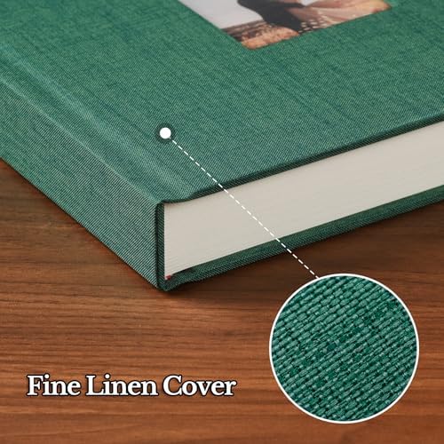Pssoss 8x8 Inch DIY Scrapbook Album, Linen Hardcover, 40 Pages, Dark Green - Image 6