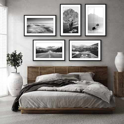 Americanflat 18x28 Poster Frame 5-Pack - Matted to 14x24 - Black - Image 5