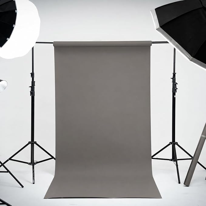 Kate Seamless Paper Backdrop Grey Paper Backdrop for Photoshoot (86''x32.8' Neutral Grey) - Image 2