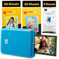 Kodak Step Instant Smartphone Photo Printer - 75 Sheets Bundle - Portable Mini Color Wireless Mobile Printer - Zink 2x3” Sticky-Back Photos - Bluetooth Compatible with Smart Devices - Fun App -Blue by Unknown