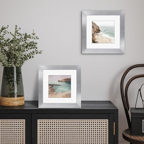 Americanflat 9x9 Picture Frame - Matted to 6x6 - Engineered Wood - Silver - Image 4