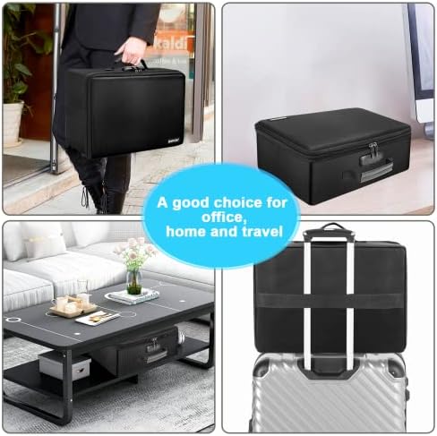 ENGPOW Fireproof Photo Storage Box with Lock,Photo Box Organizer with Divider＆Mesh Bag,Collapsible Portable Photo Storage Containers with Handle for Photos, Picture,Scrapbook,Art,Craft(Box Only) - Image 6