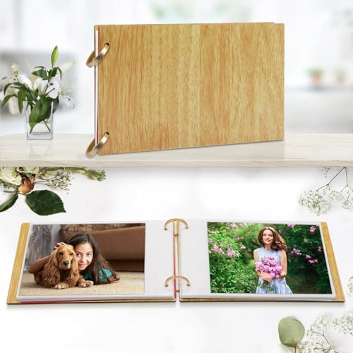 ZEEYUAN Desktop Photo Album Stand, 5x7 Standing Flip Photo Album, Christmas & Valentines Mothers Day Gifts - Image 4