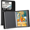 Dunwell 11x17 Art Portfolio Binder, 24-Sleeve, Black Mounting Paper, Black by Dunwell