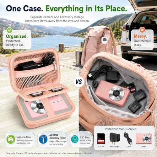 Comecase Camera Case for Kodak PIXPRO FZ55/FZ45/ for CAMKORY, Tiffany Pink - Image 5