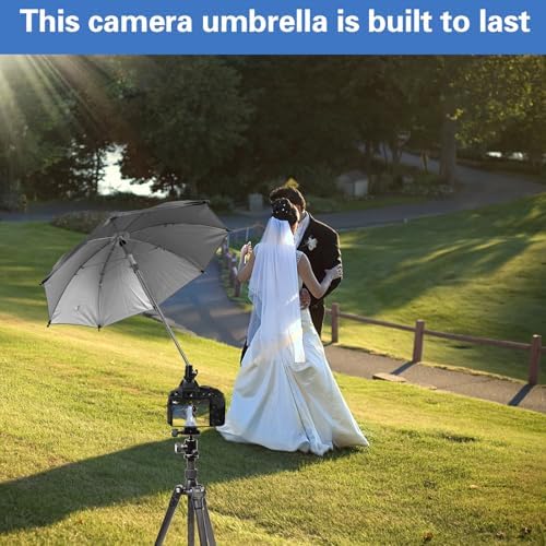19.7" Camera Umbrella 3 Level Height Adjustable Hot Shoe Sunshade - Image 5