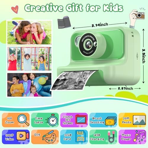 Kids Camera Instant Print, Christmas Birthday Gifts for Girls and Boys - Image 2
