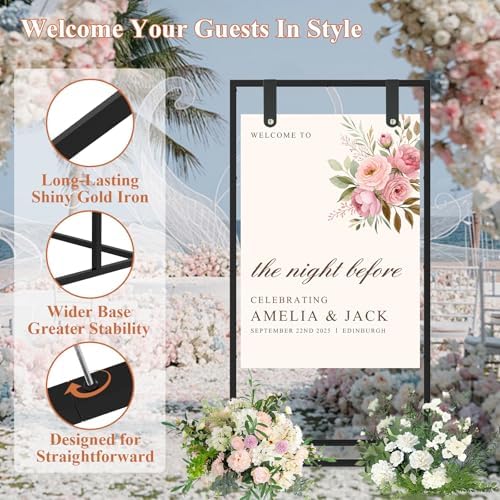 Wedding Sign Holder for Welcome Signs and Seating Charts,Black - Image 4