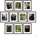 upsimples 11x14 Picture Frame Set of 10, Display Pictures 8x10 with Mat or 11x14 Without, Multi Photo Frames Collage for Wall Display, Black by upsimples