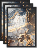 Fxojyvo 11x15 Picture Frame Set of 3 Black Engineered Wood Wall Hanging by Fxojyvo