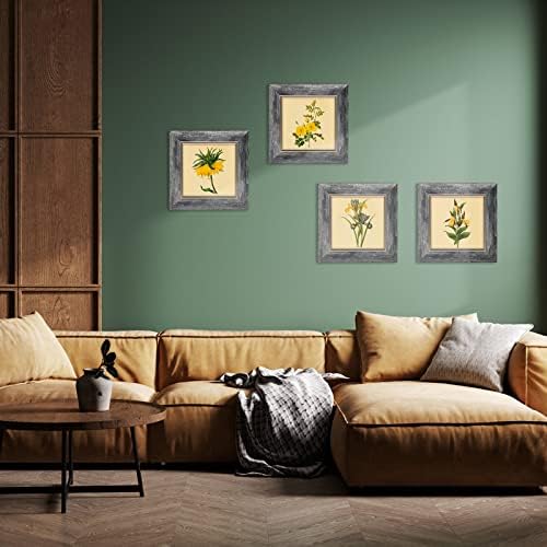 XUANLUO 5x5 Picture Frames Set of 4,Rustic Retro Photo Frame(Grey) - Image 4