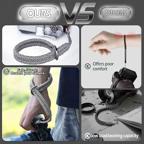 Paracord Camera Wrist Strap Lanyard-Quick Release for DSLR Mirrorless White - Image 4