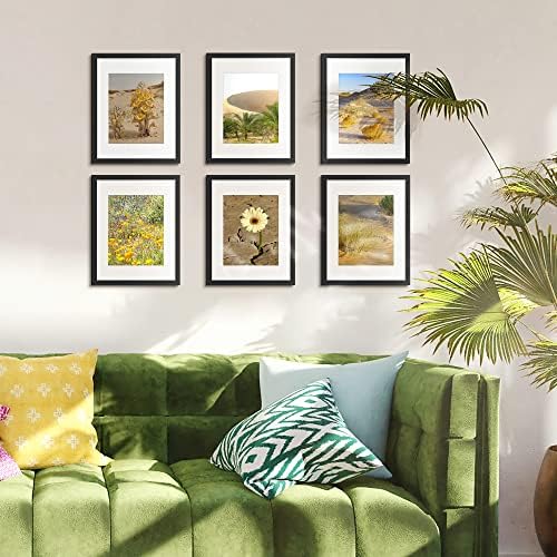 upsimples 11x14 Picture Frame Set of 10, Display Pictures 8x10 with Mat or 11x14 Without, Multi Photo Frames Collage for Wall Display, Black - Image 2