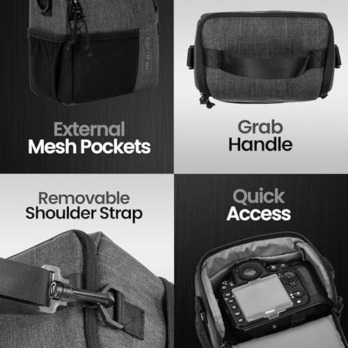 Tamrac Tradewind 3.6 Camera Bag for Photographers, Camera Case for Photography Accessories, Compact Camera Shoulder Bag for DSLR and Mirrorless Cameras, Crossbody Camera Bag for Women Men – Dark Grey - Image 5
