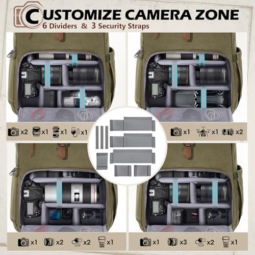 RAINSMORE Camera Backpack, DSLR SLR Mirrorless Camera Bag for Photographer - Image 4
